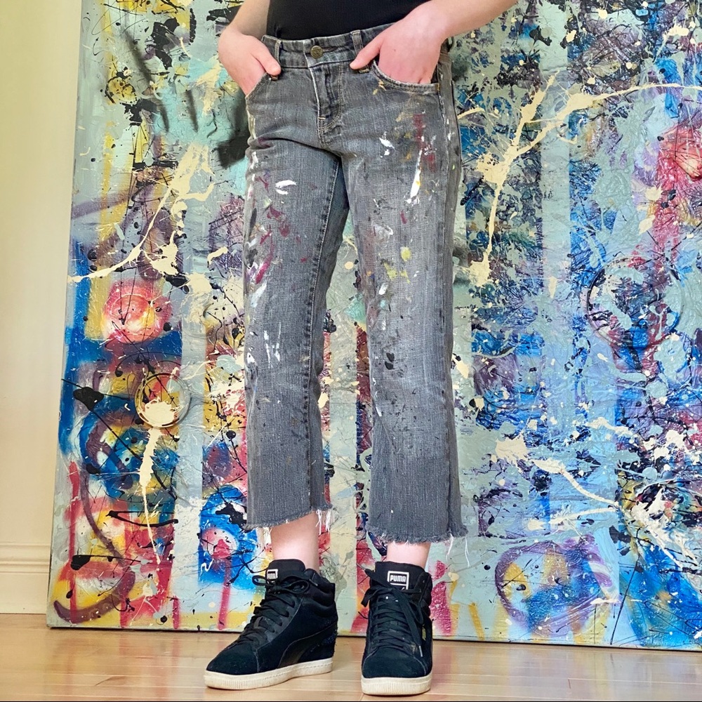 Original paint splattered art  jeans